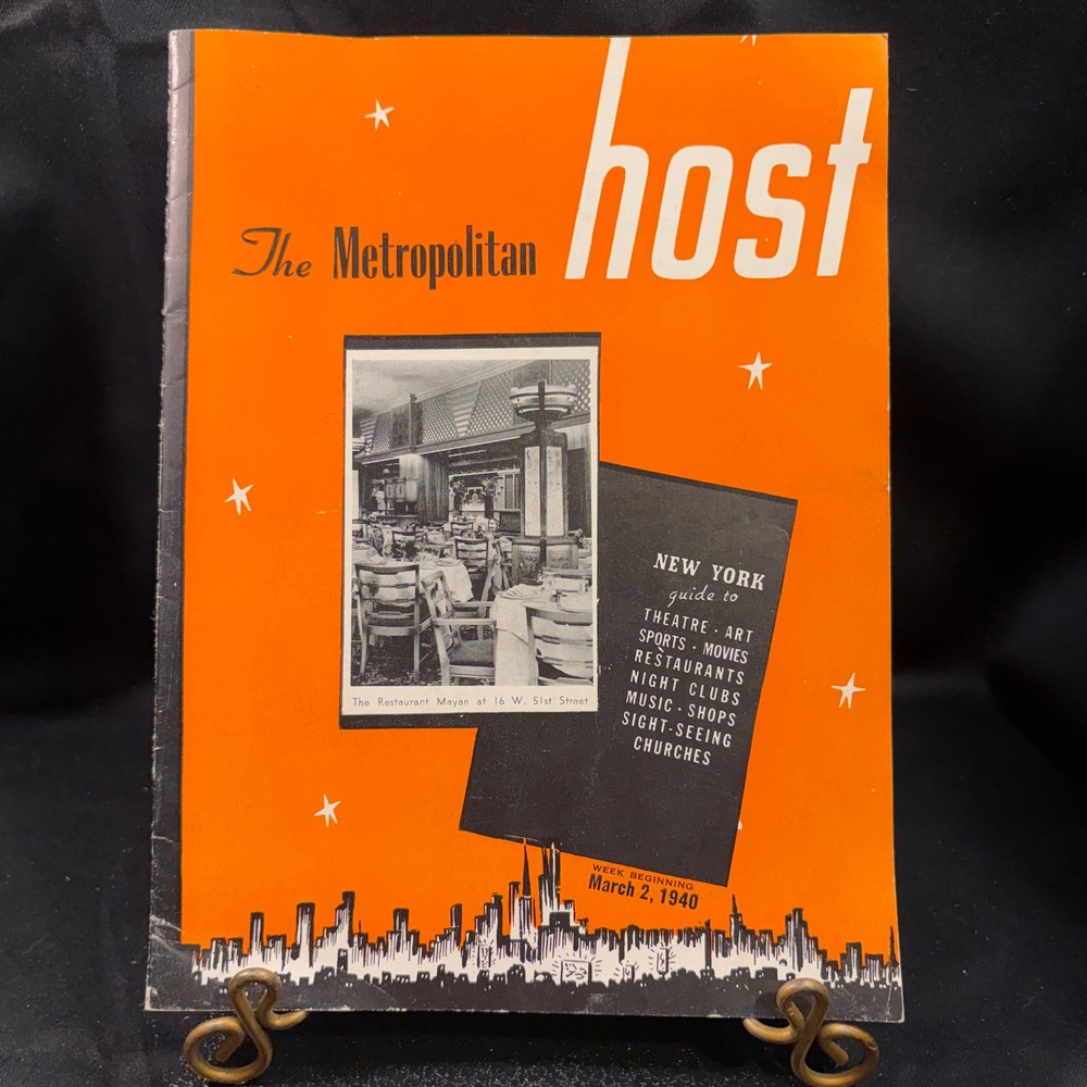 Vintage 1940 The Metropolitan Host NYC Guide Rand McNally Map Rockefeller Center